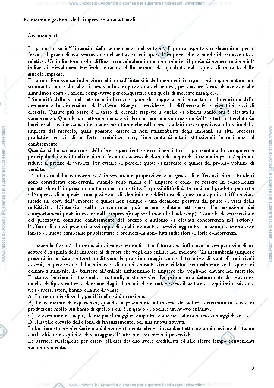 Anteprima pagina 2 — riassunto eco e gestione delle imprese