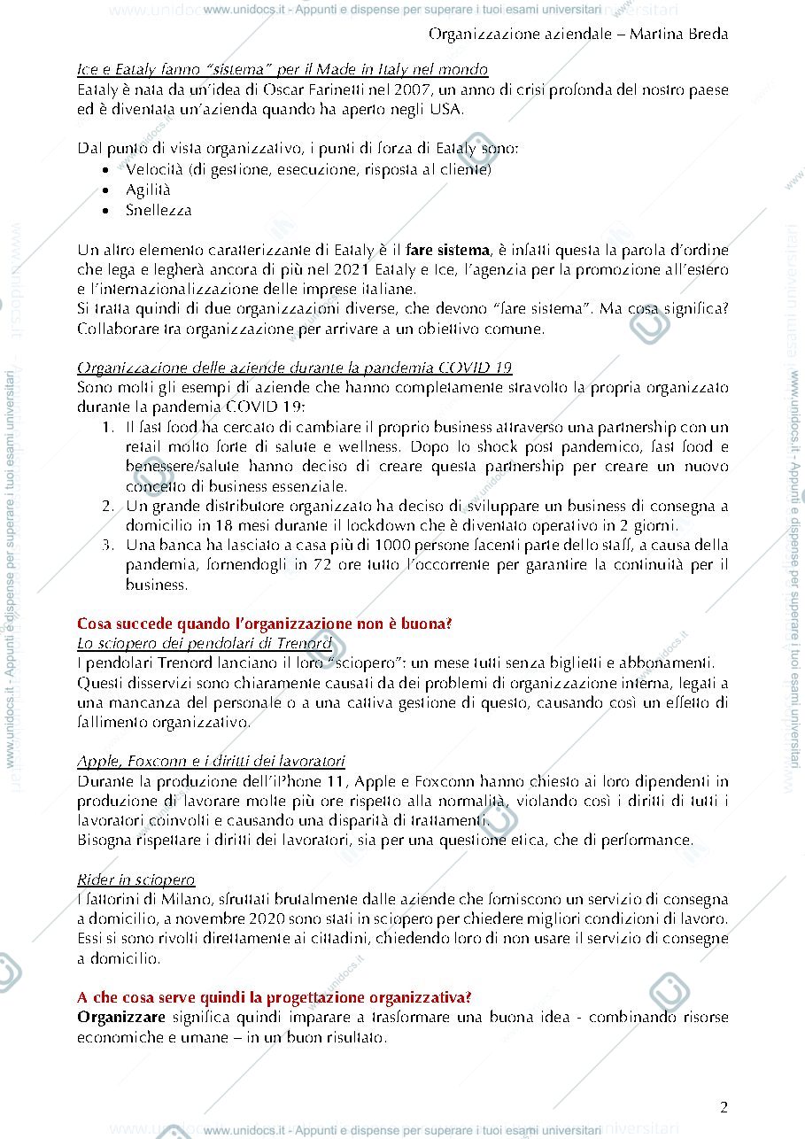 Anteprima pagina 2 — riassunti eco ed organizzazione