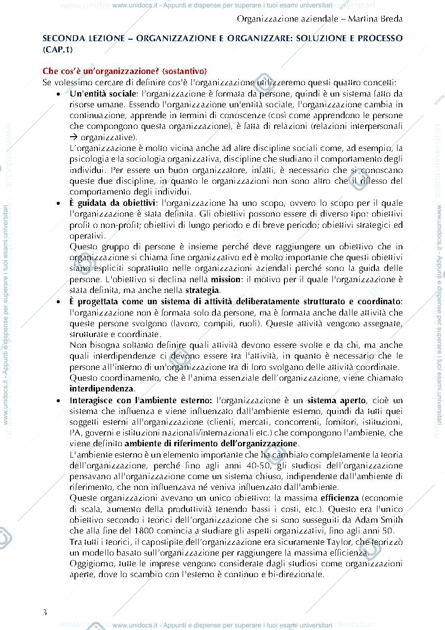 Anteprima pagina 3 — riassunti eco ed organizzazione