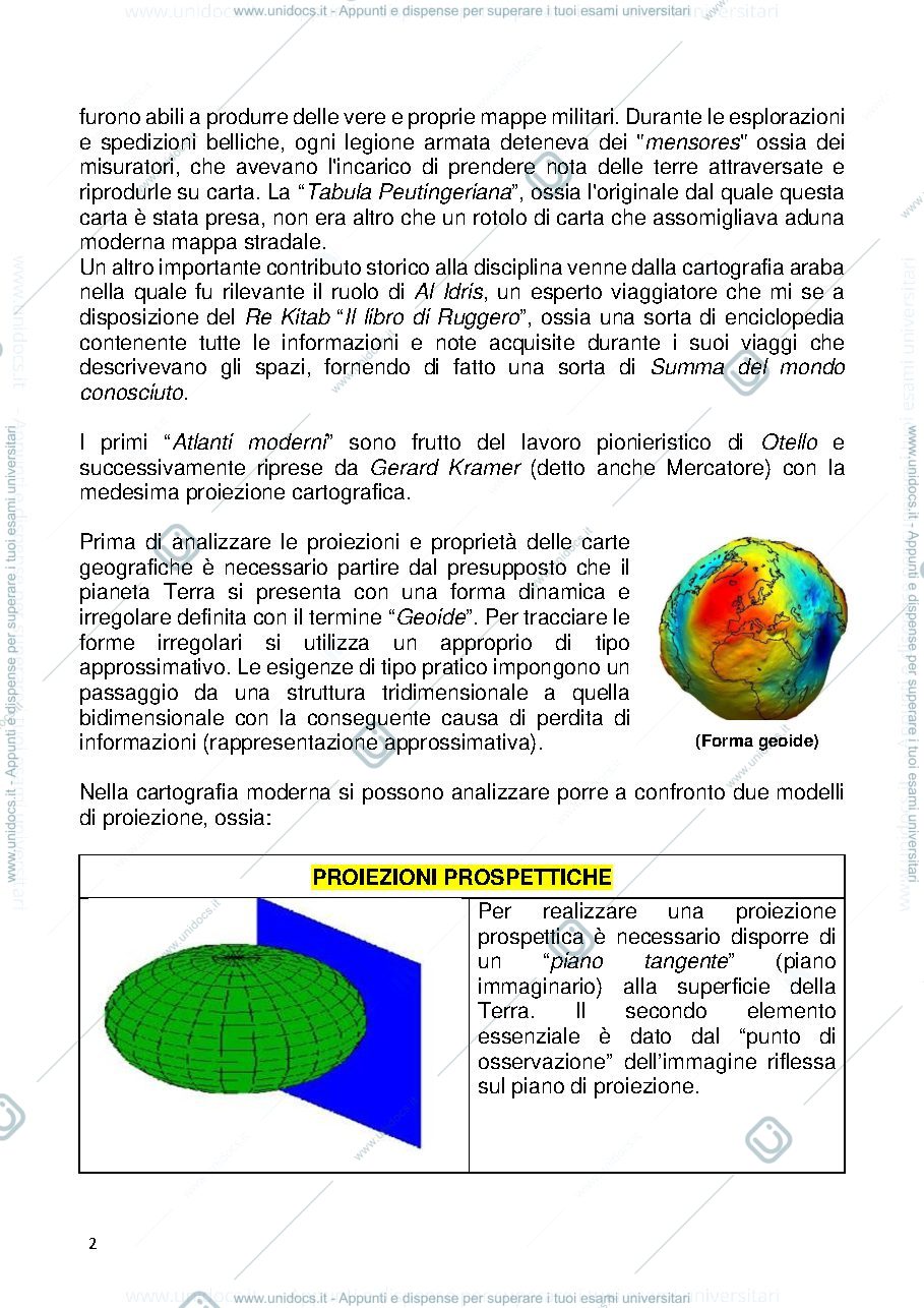 Anteprima pagina 2 — La cartografia e le proiezioni cartografiche