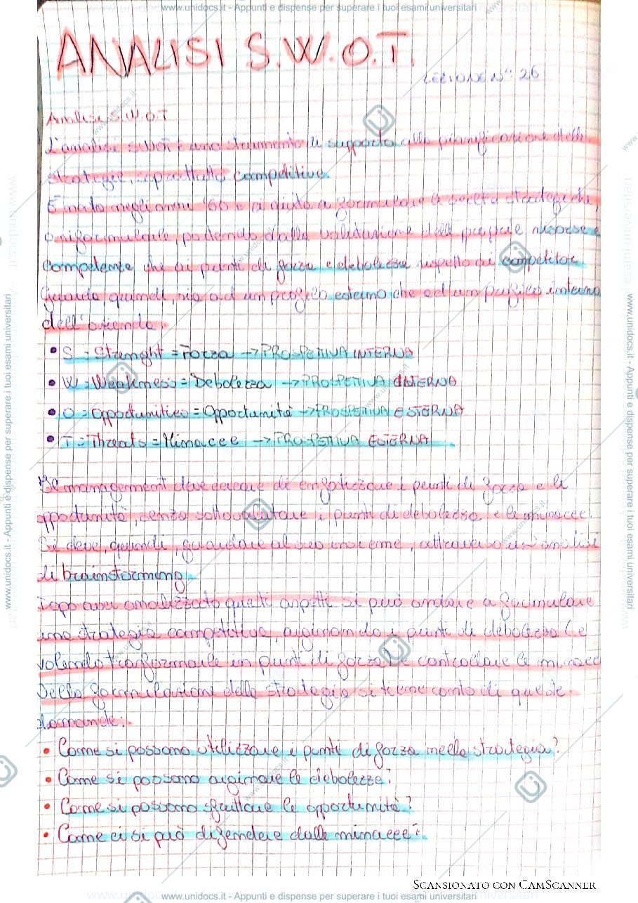 Anteprima pagina 1 — Analisi Swot