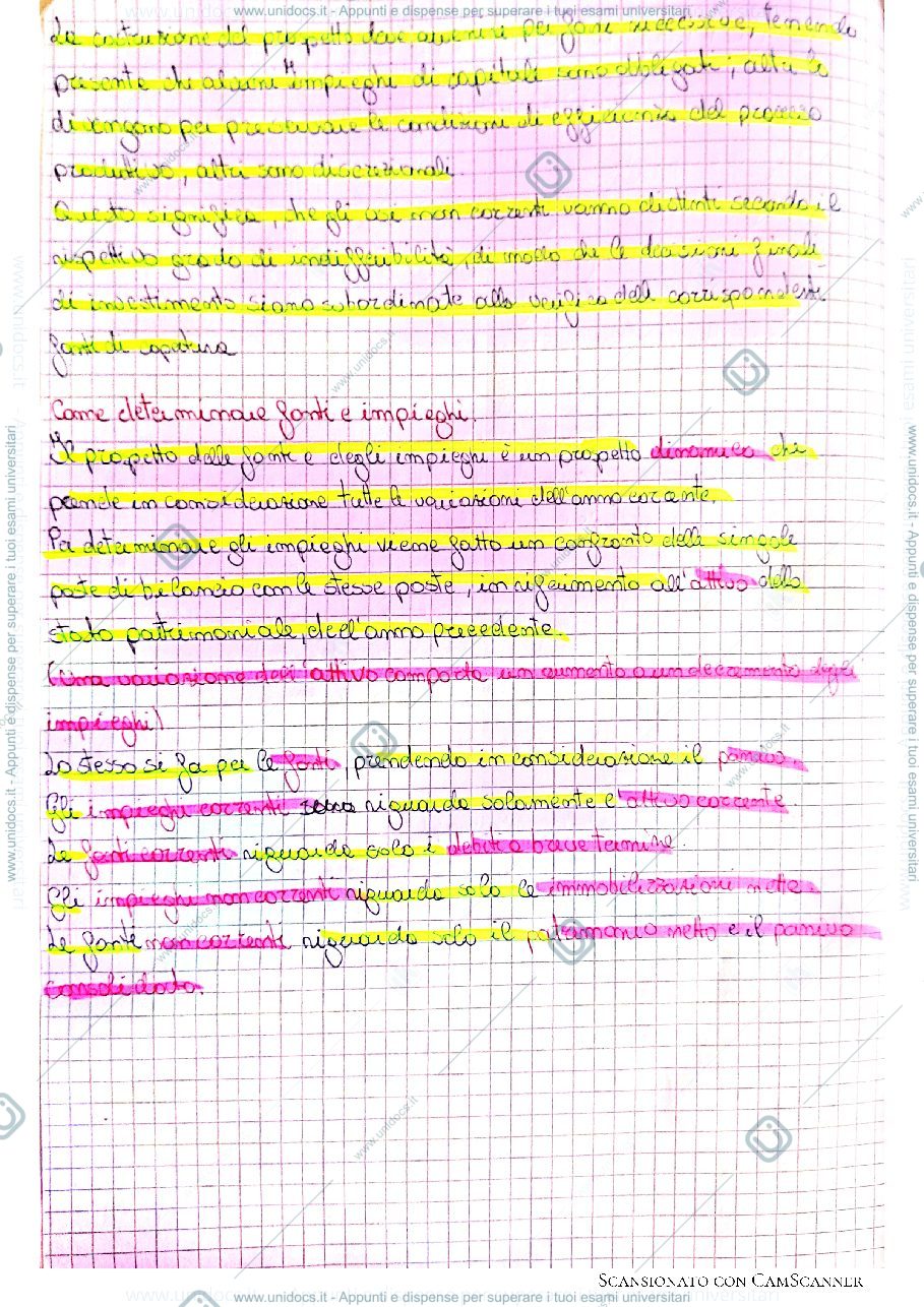 Anteprima pagina 2 — Prospetto impeghi e fonti