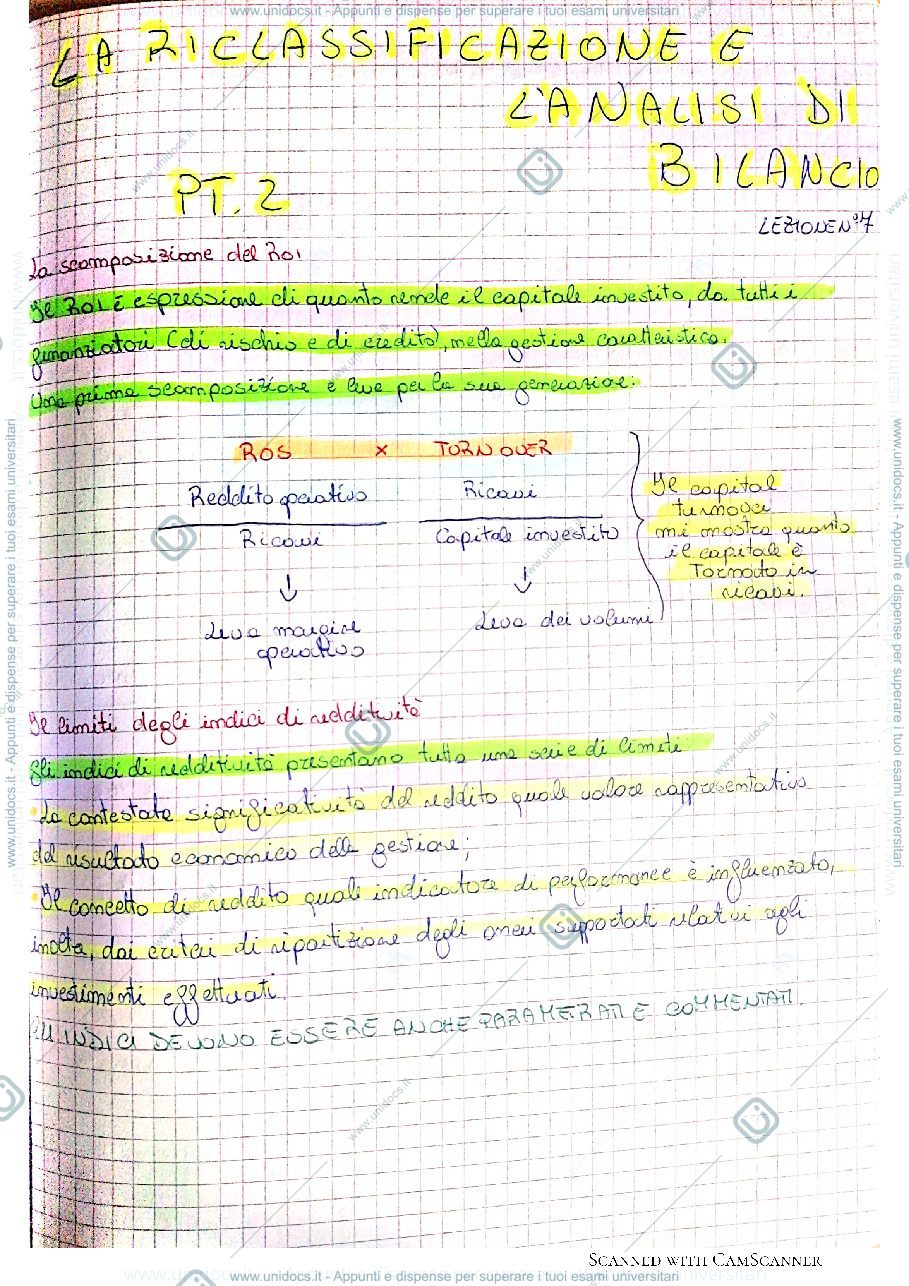 Anteprima pagina 1 — La riclassificazione e l'analisi di bilancio PT.2