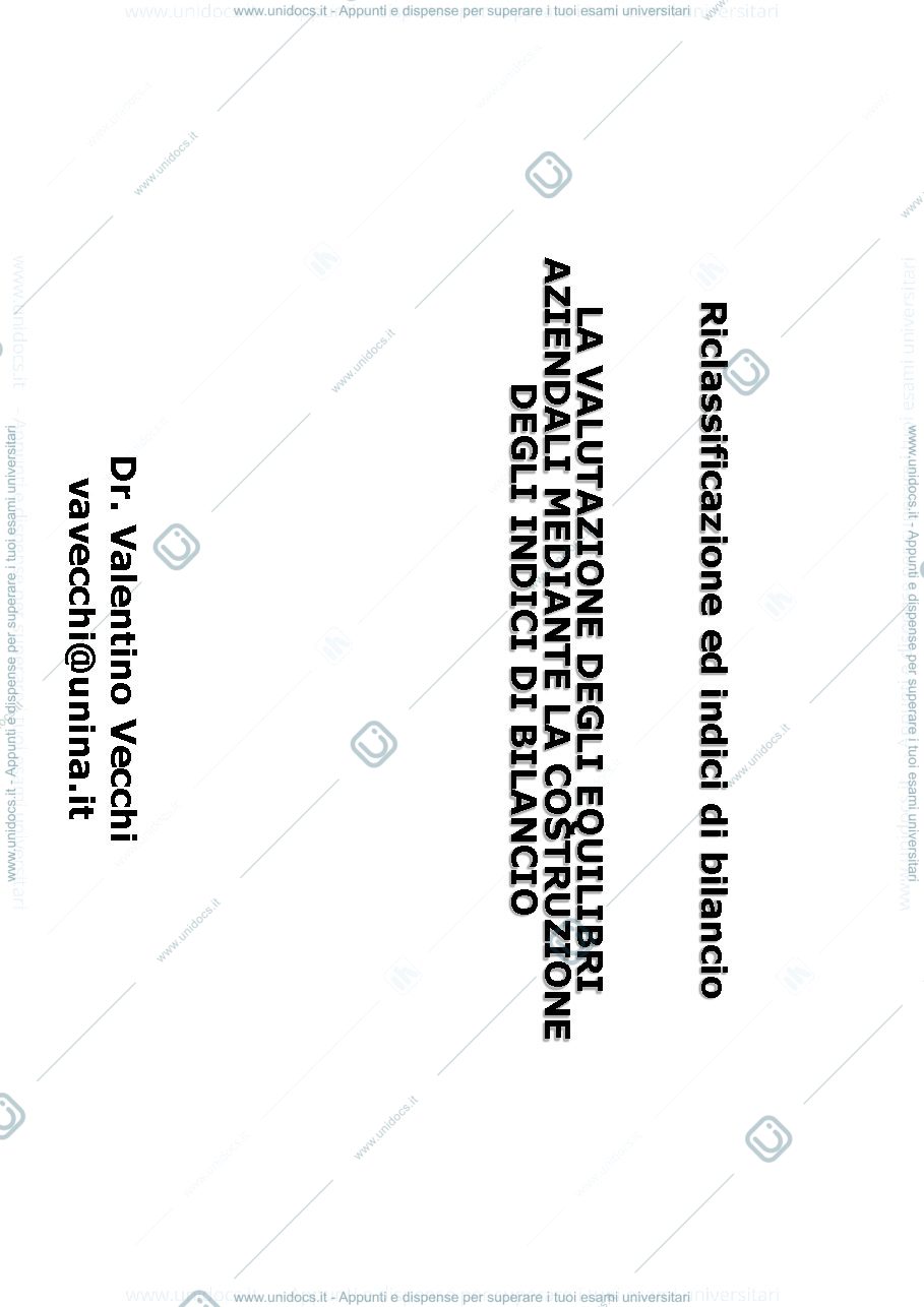 Anteprima pagina 1 — Analisi di bilancio teoria