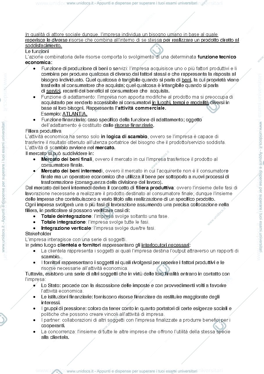 Anteprima pagina 2 — Riassunto Economia delle Imprese