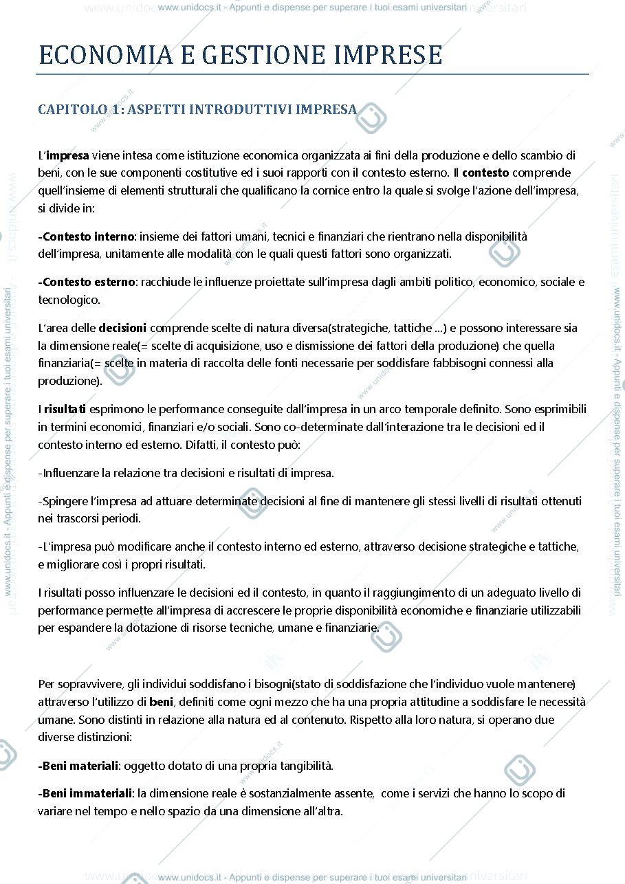 Anteprima pagina 1 — riassunto libro egi completo