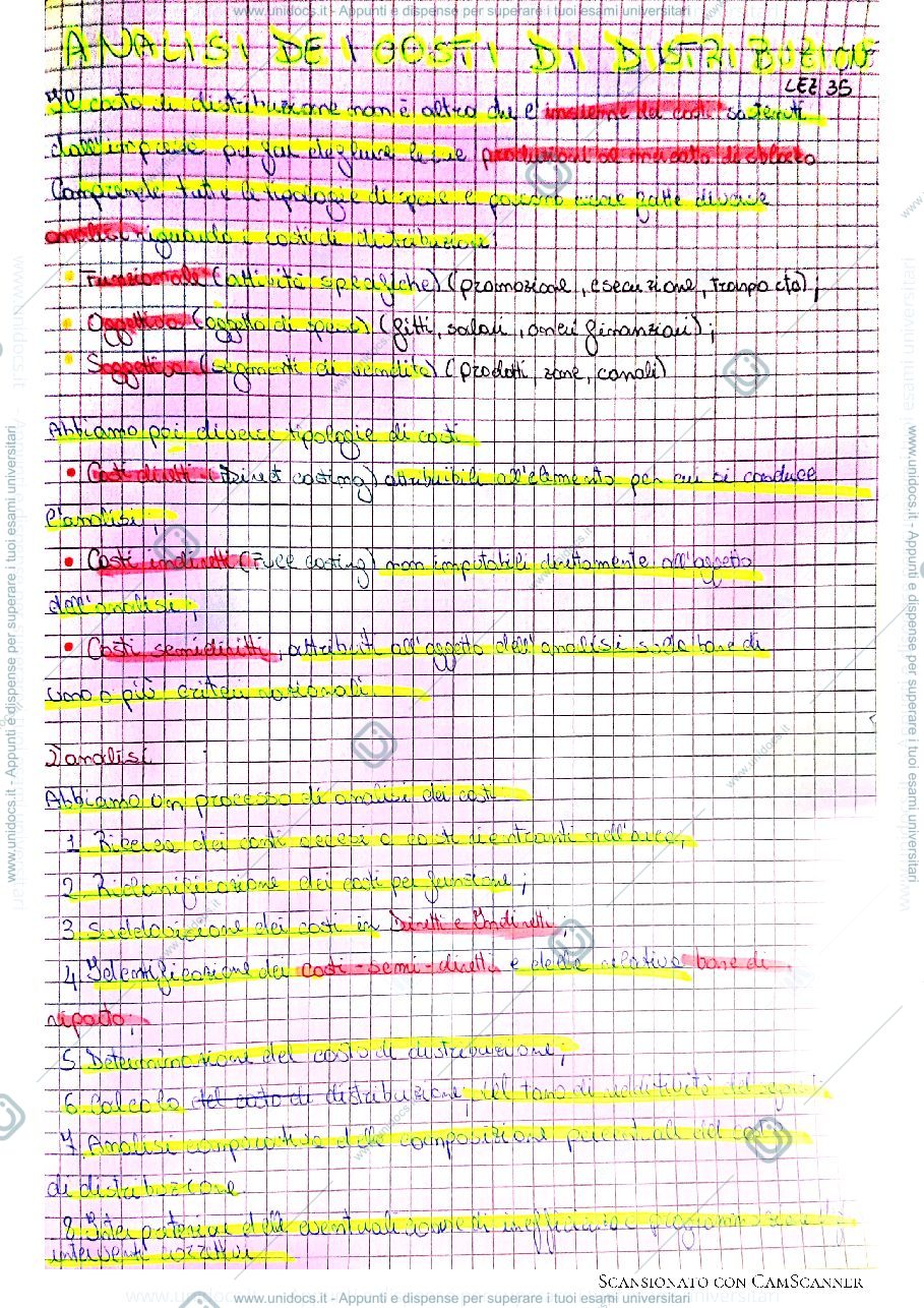 Anteprima pagina 1 — Analisi dei costi di distribuzione