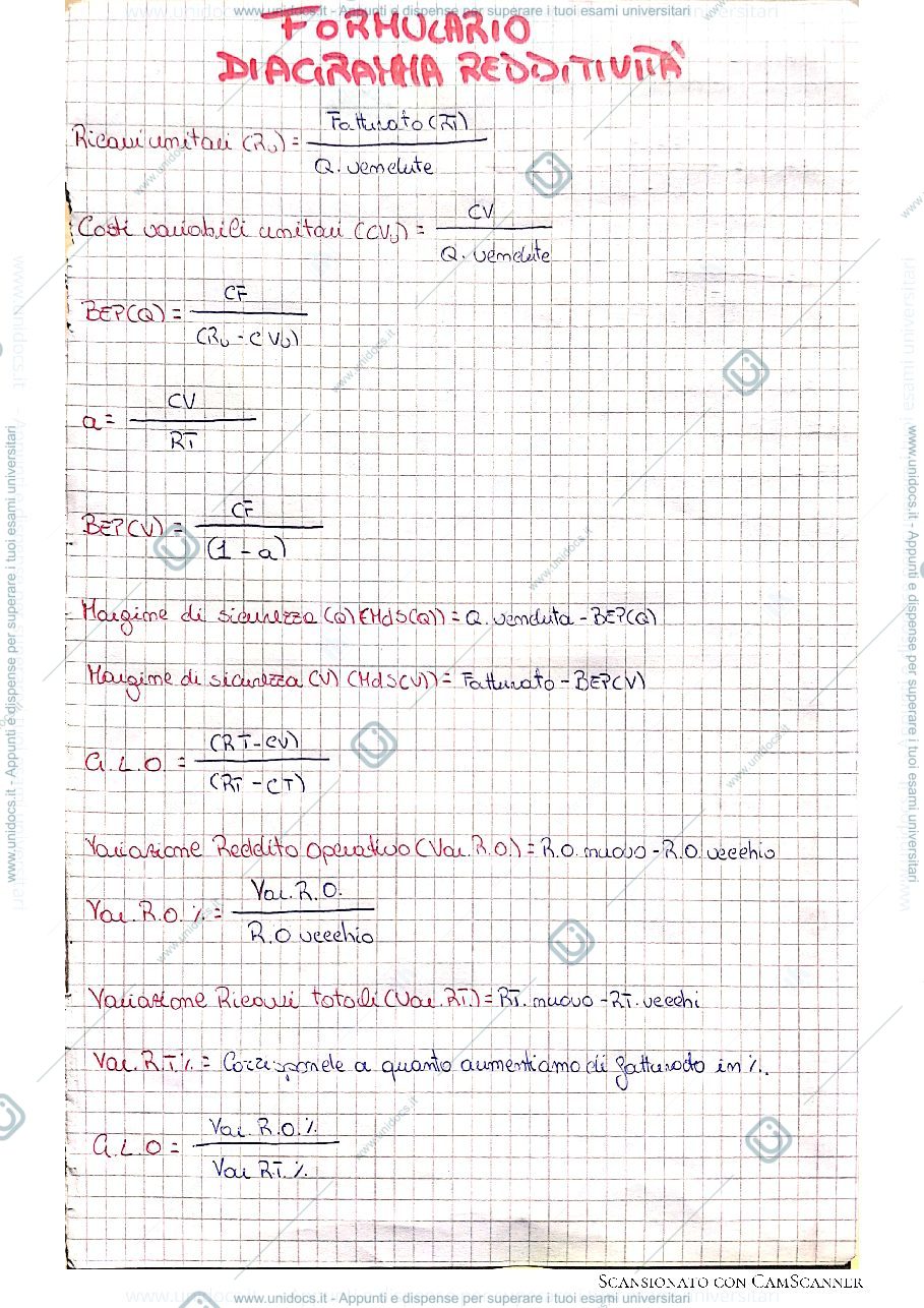 Anteprima pagina 1 — Esercitazione BEP e analisi di bilancio