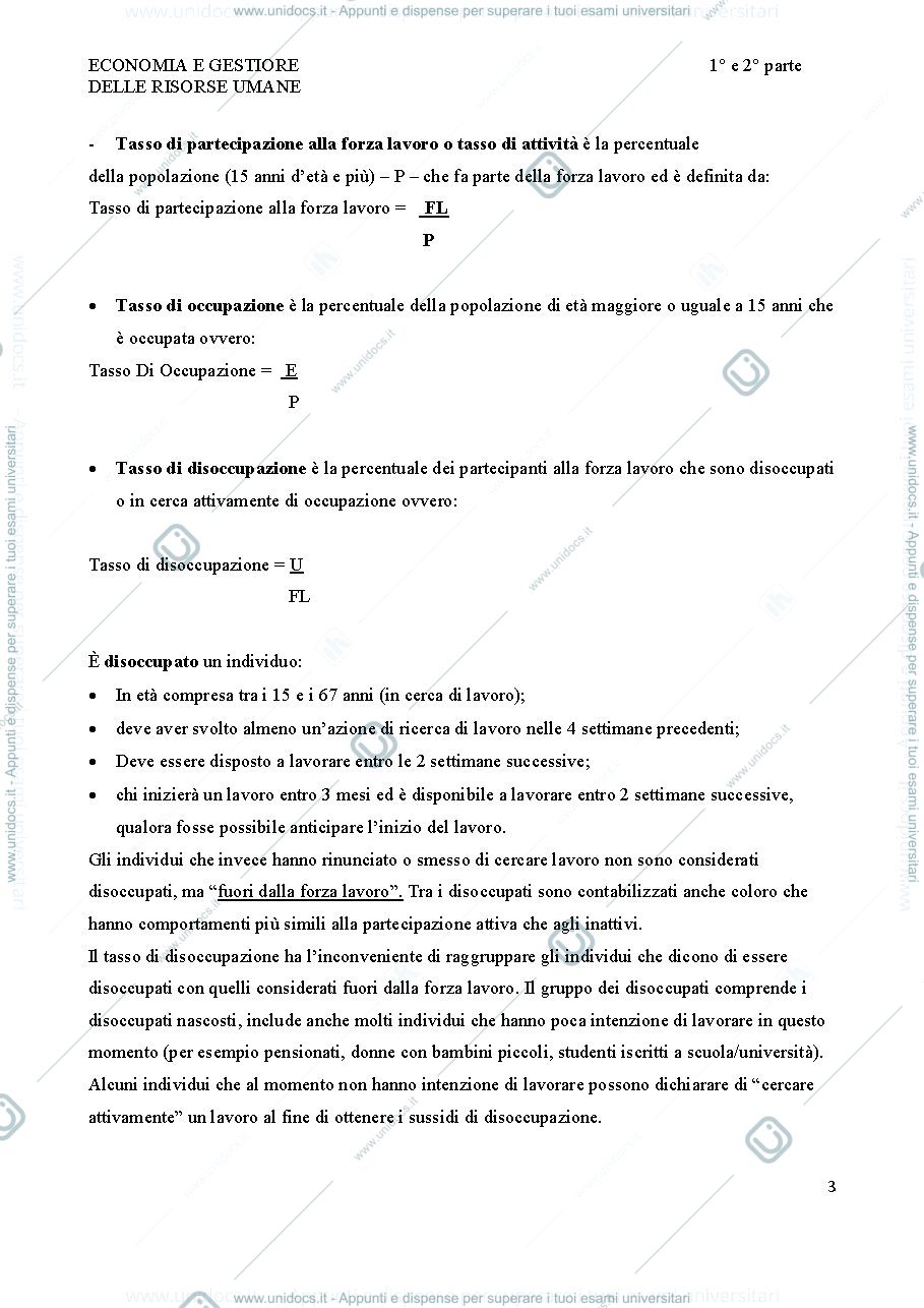 Anteprima pagina 3 — ECONOMIA E GESTIONE DELLE RISORSE UMANE Prof.ssa. Venturni TORINO 