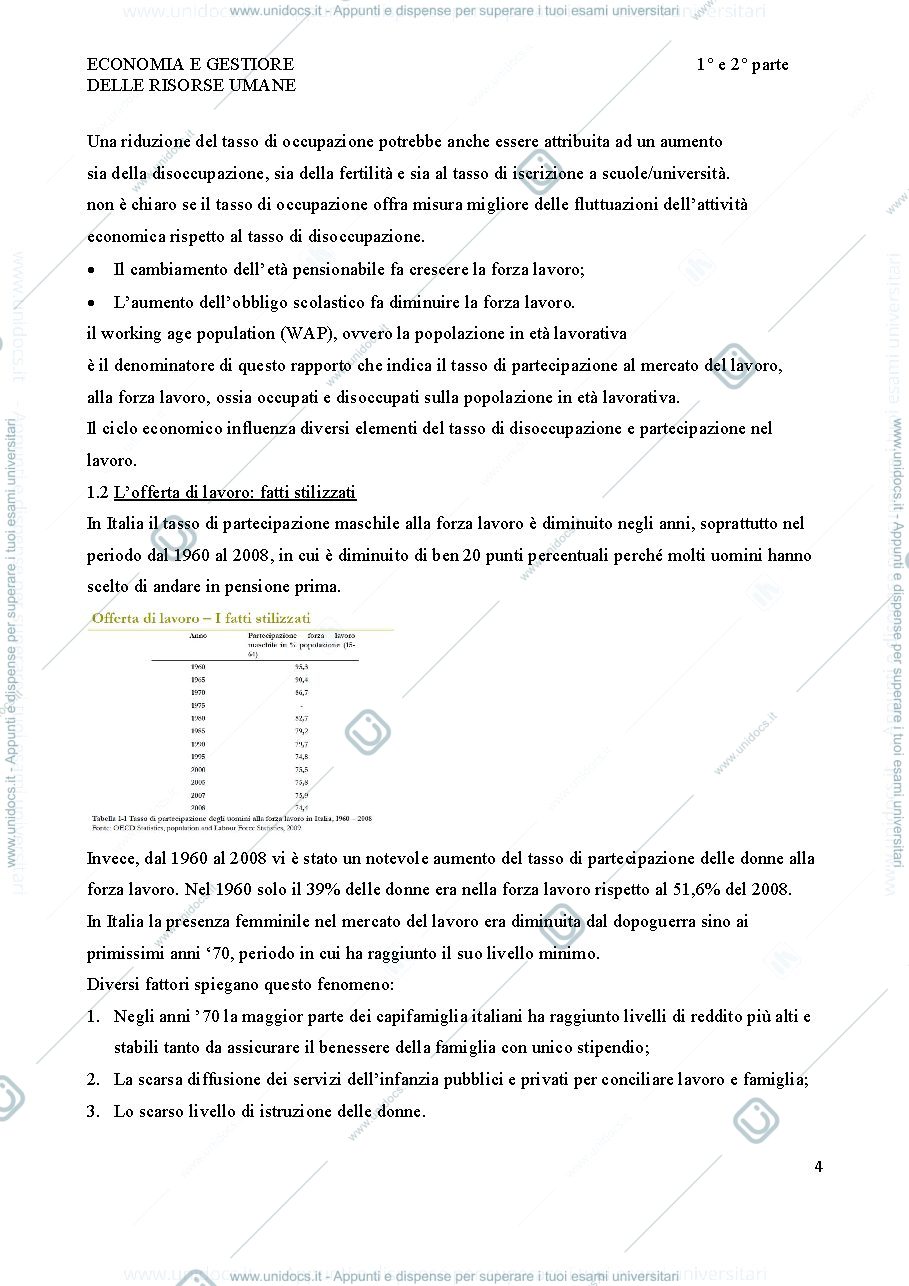 Anteprima pagina 4 — ECONOMIA E GESTIONE DELLE RISORSE UMANE Prof.ssa. Venturni TORINO 