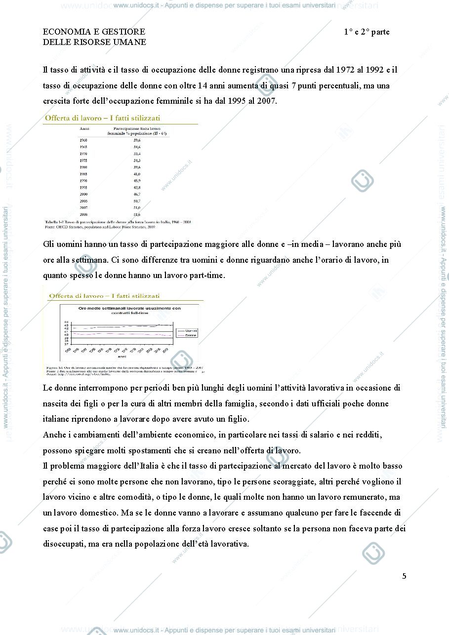 Anteprima pagina 5 — ECONOMIA E GESTIONE DELLE RISORSE UMANE Prof.ssa. Venturni TORINO 