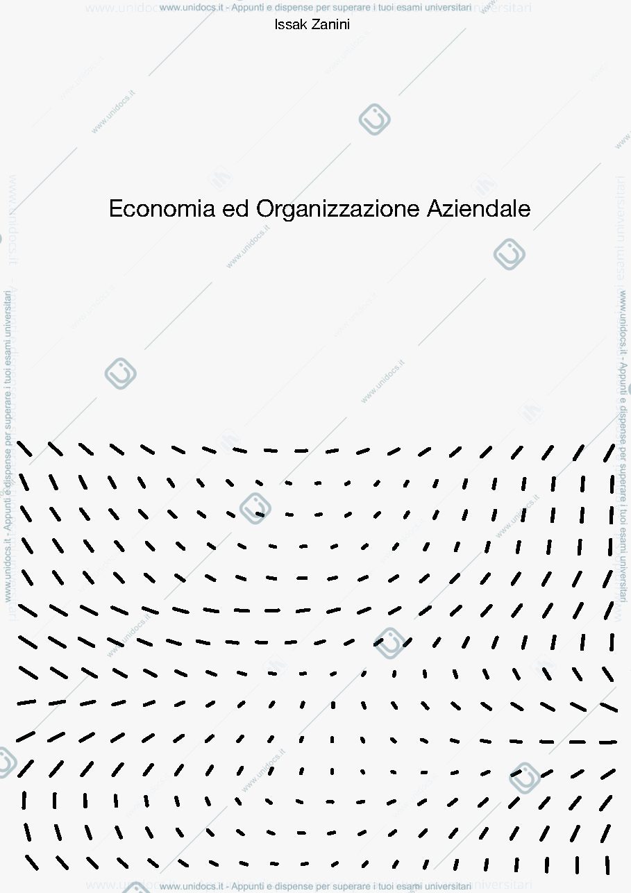 Anteprima pagina 1 — Appunti di Economia ed Organizzazione aziendale