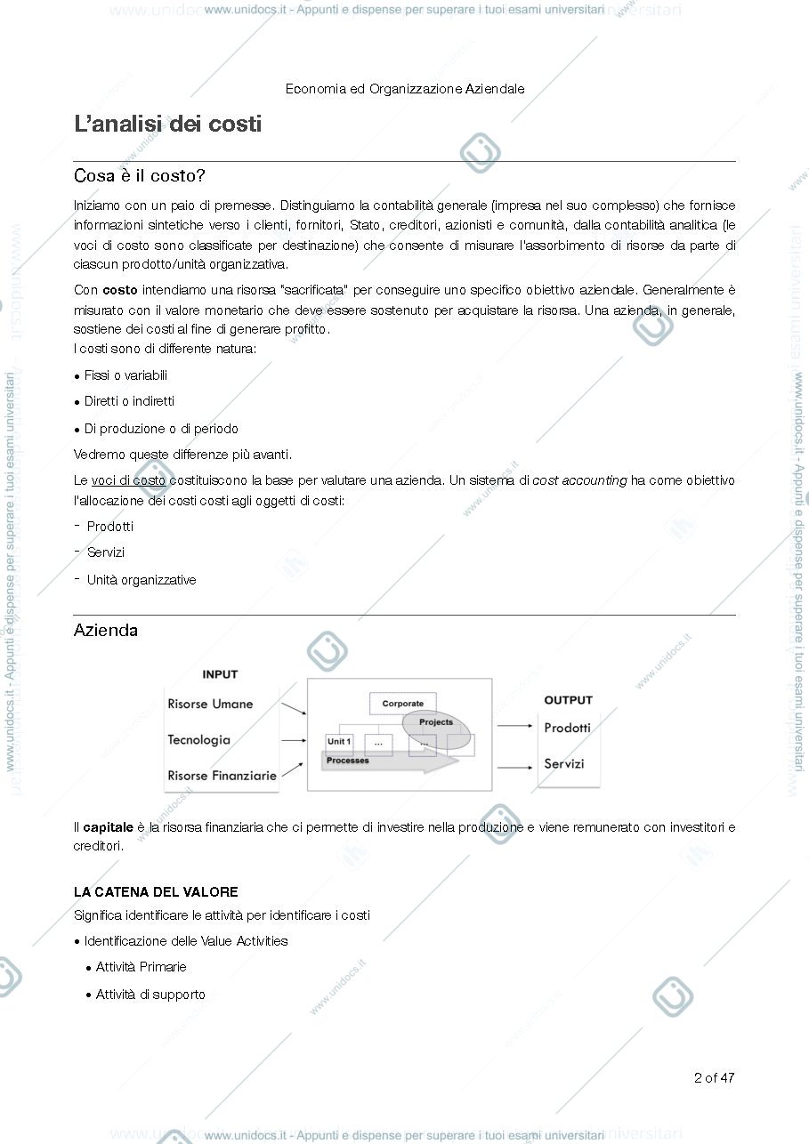 Anteprima pagina 3 — Appunti di Economia ed Organizzazione aziendale