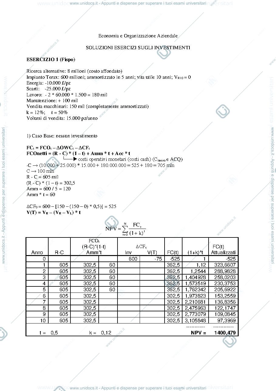Anteprima pagina 1 — Soluzioni investimenti da 1 a 3 da Fispo a Piff prof: Toletti