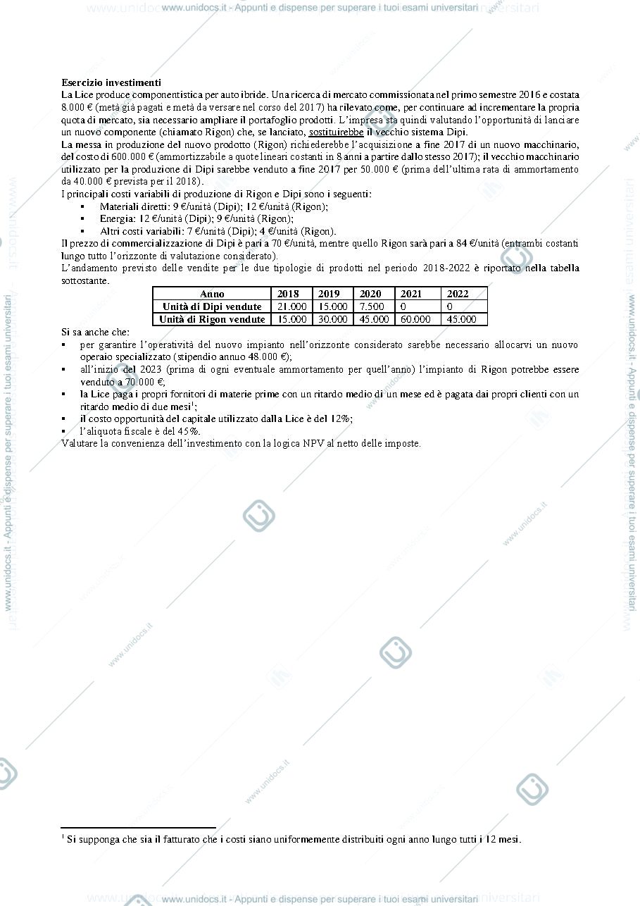 Anteprima pagina 1 — Esercizio investimenti Lice prof: Toletti