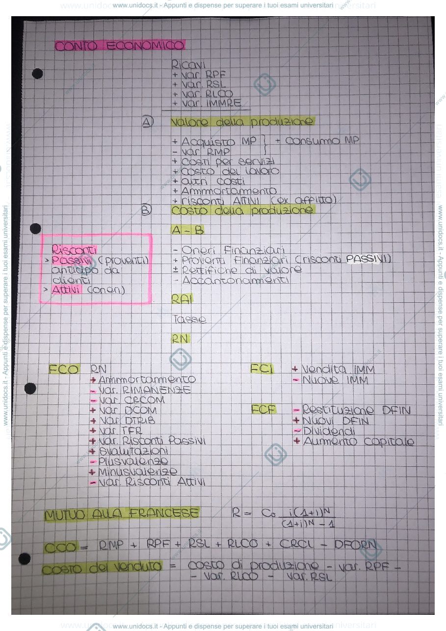 Anteprima pagina 1 — Schema per esercizi EOA