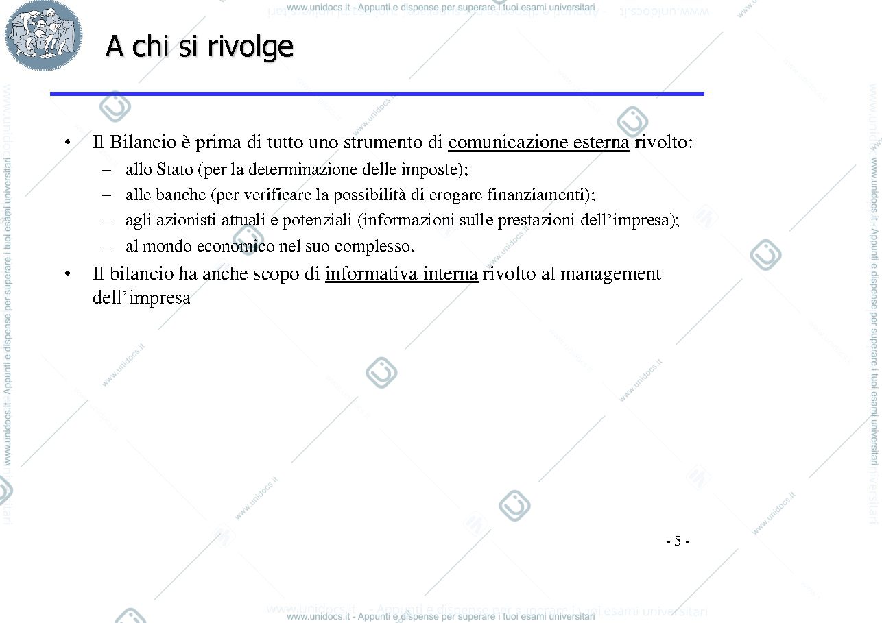 Anteprima pagina 5 — Slide di contabilità esterna  prof: Toletti