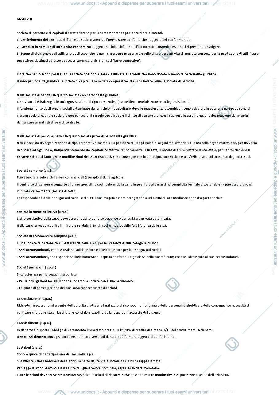 Anteprima pagina 1 — Modulo II