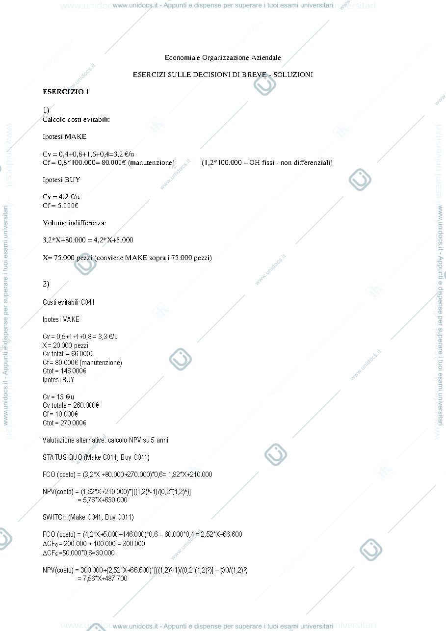 Anteprima pagina 1 — Soluzioni decisioni di breve Willy Rassi Olimpia Bengala Picanha prof: Toletti