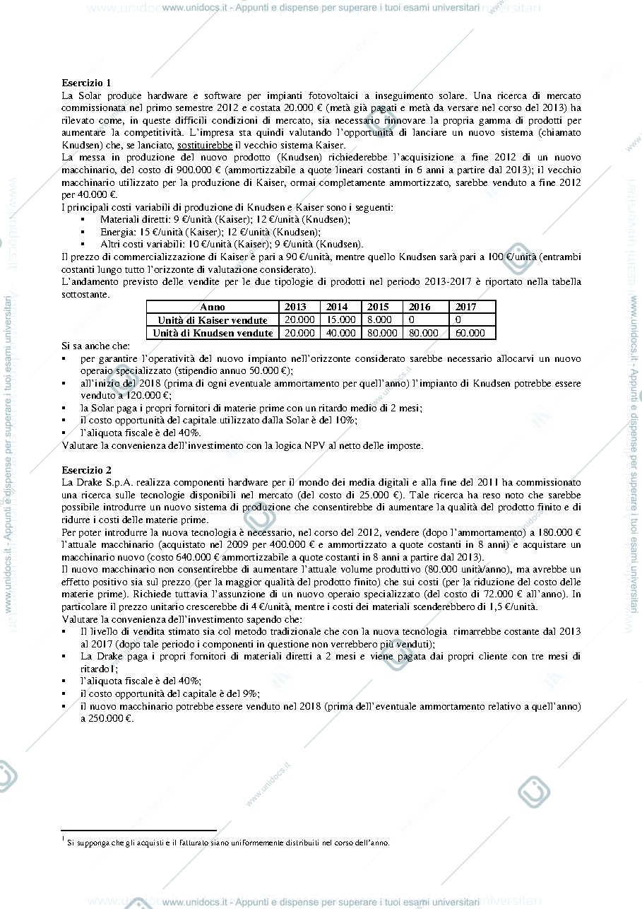 Anteprima pagina 1 — Esercizi investimenti Solar Drake GUDU LOB prof: Toletti