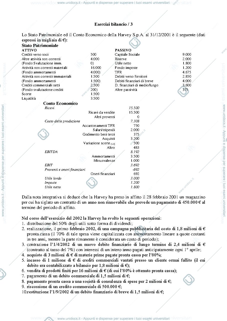 Anteprima pagina 1 — Esercizio di contabilità esterna harvey prof: Toletti