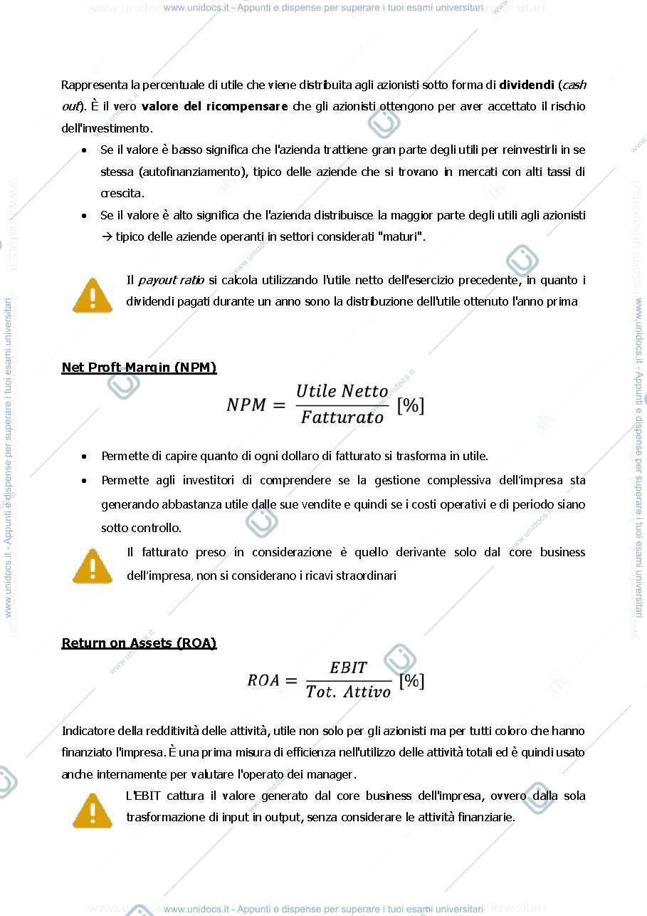 Anteprima pagina 3 — analisi di bilancio, indici di redditività