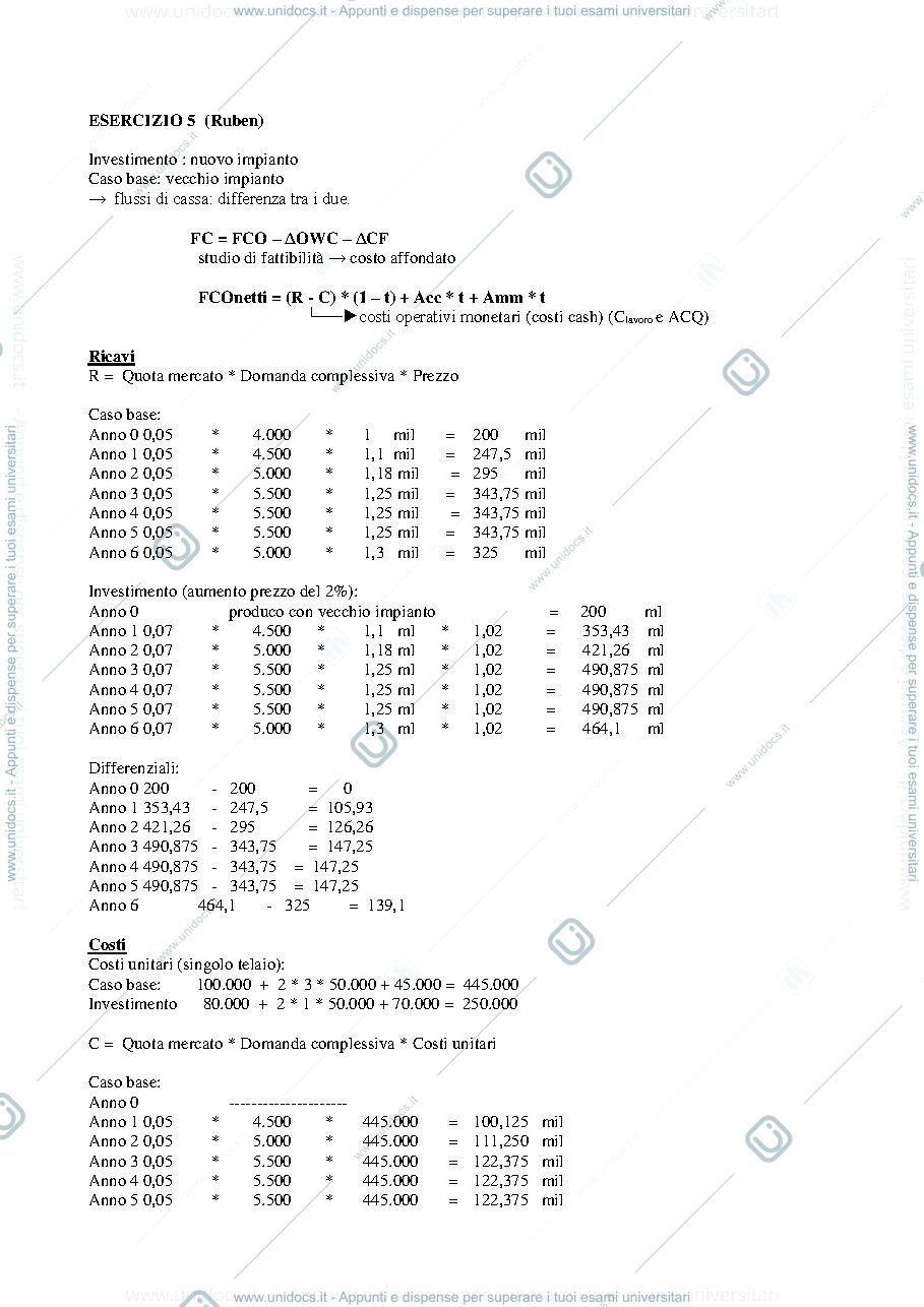 Anteprima pagina 2 — Soluzione esercizi investimenti da 4 a 10 da Bico a Frage prof: Toletti
