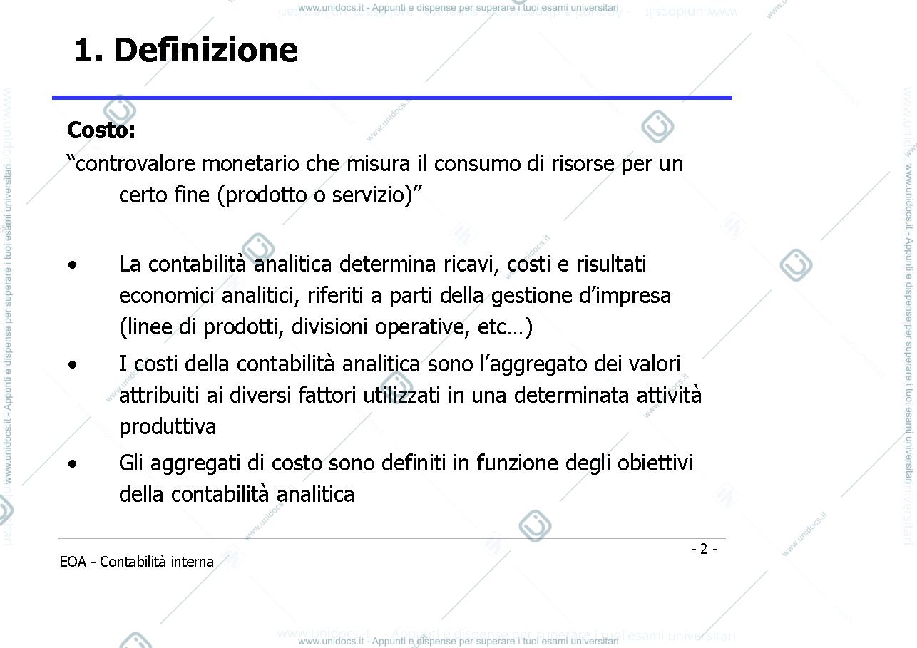 Anteprima pagina 2 — Slide di contabilità interna prof: Toletti