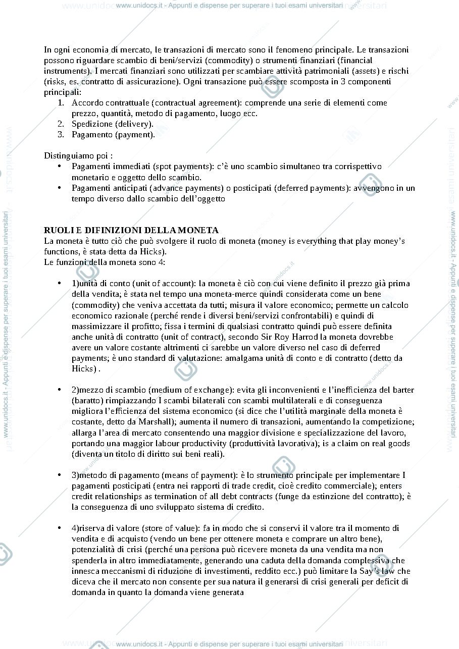 Anteprima pagina 2 — POLITICA MONETARIA E MERCATI FINANZIARI