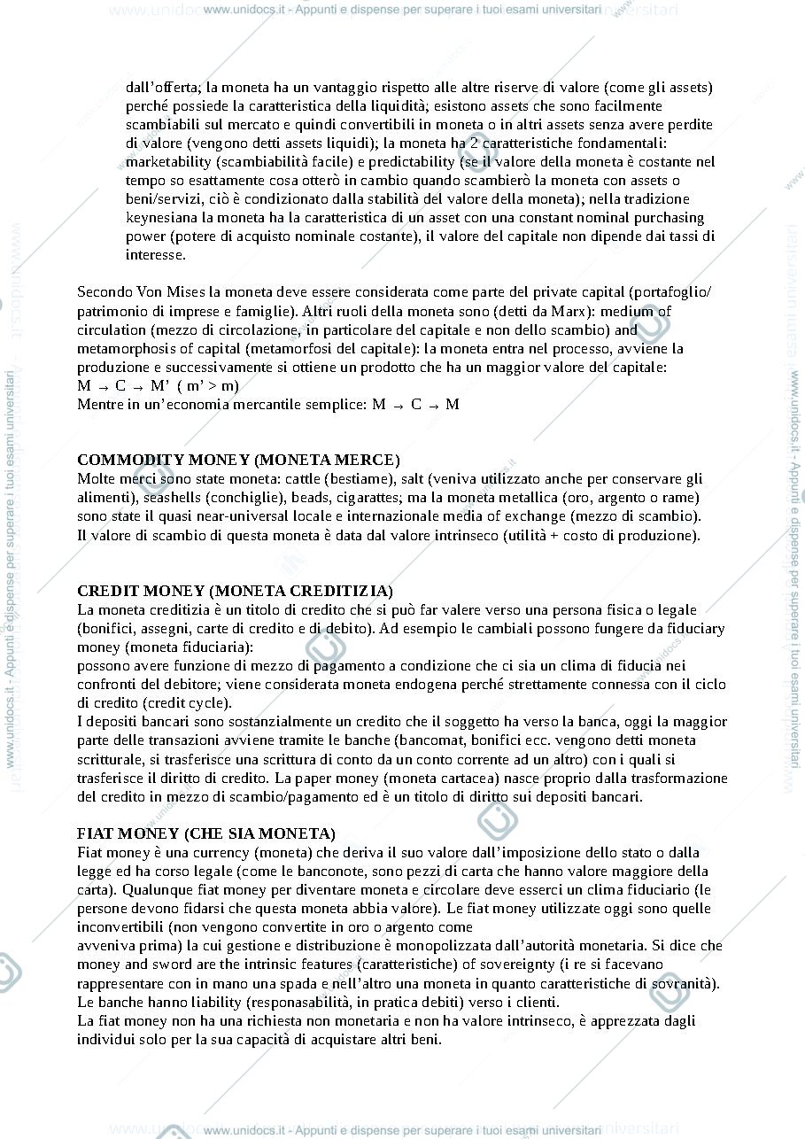 Anteprima pagina 3 — POLITICA MONETARIA E MERCATI FINANZIARI
