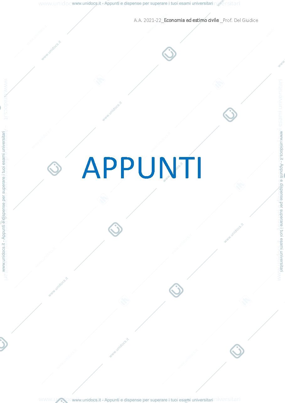 Anteprima pagina 2 — ECONOMIA ED ESTIMO CIVILE - Domande d'esame; appunti (sbobine) e schemi riassuntivi