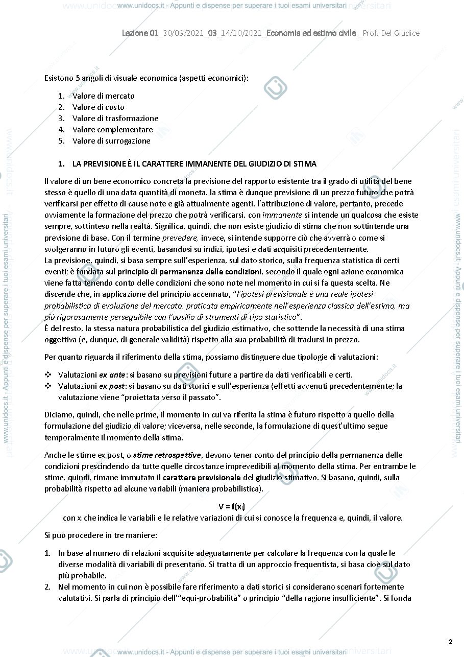 Anteprima pagina 4 — ECONOMIA ED ESTIMO CIVILE - Domande d'esame; appunti (sbobine) e schemi riassuntivi