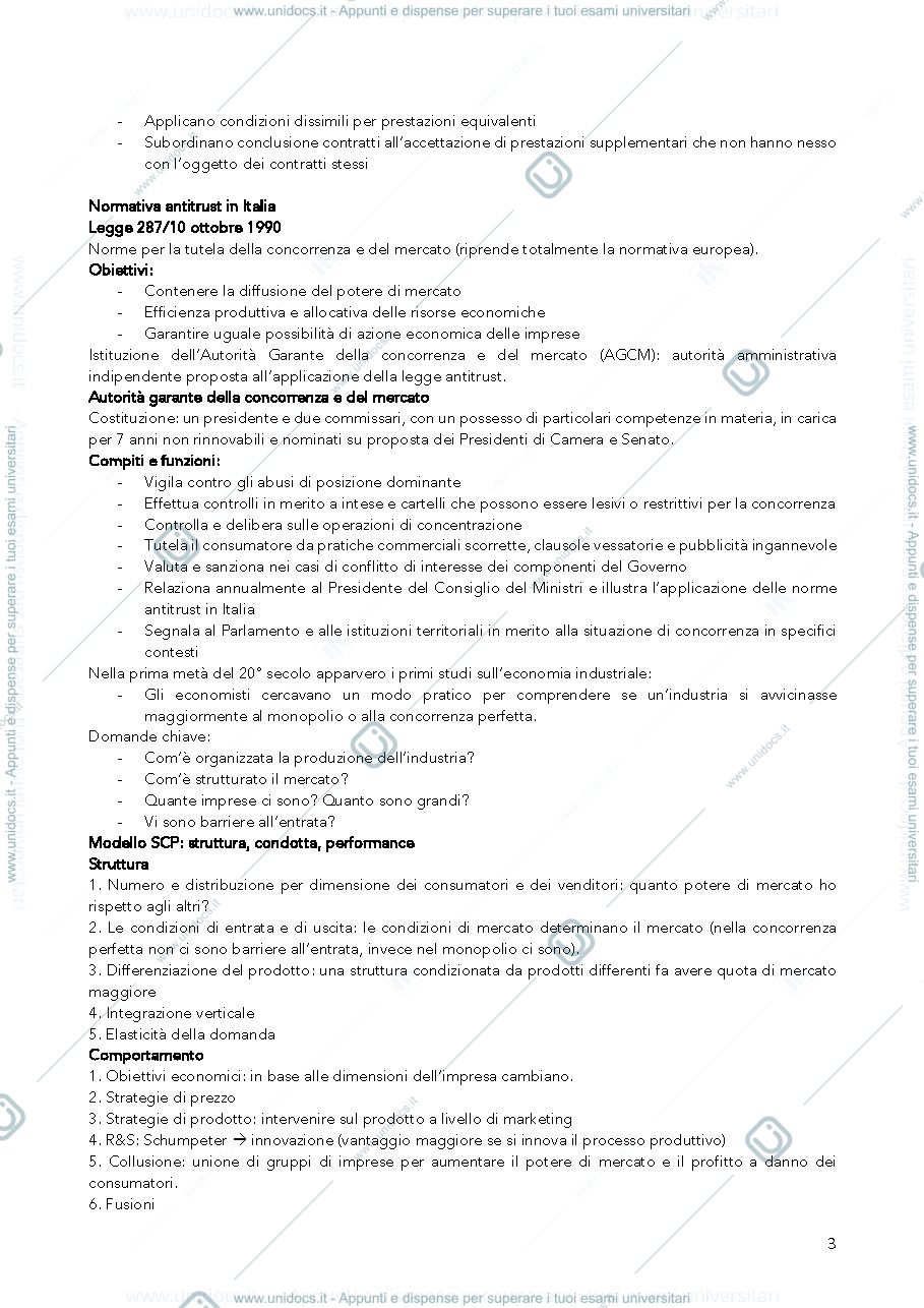 Anteprima pagina 3 — Economia industriale riassunto completo
