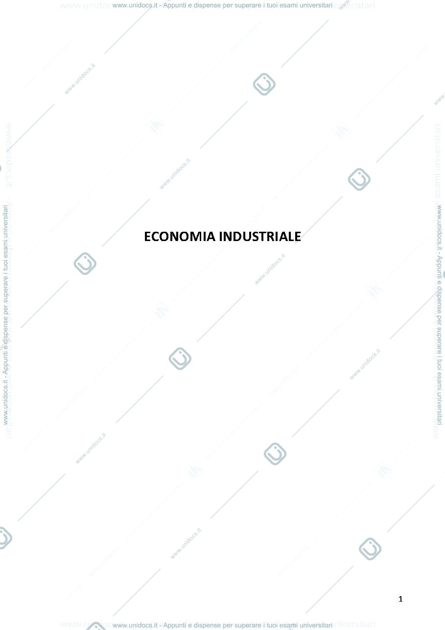 Anteprima pagina 1 — Appunti economia industriale