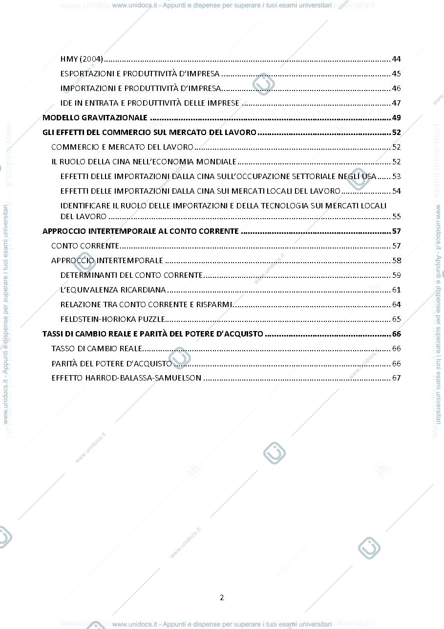 Anteprima pagina 2 — Riassunti economia internazionale