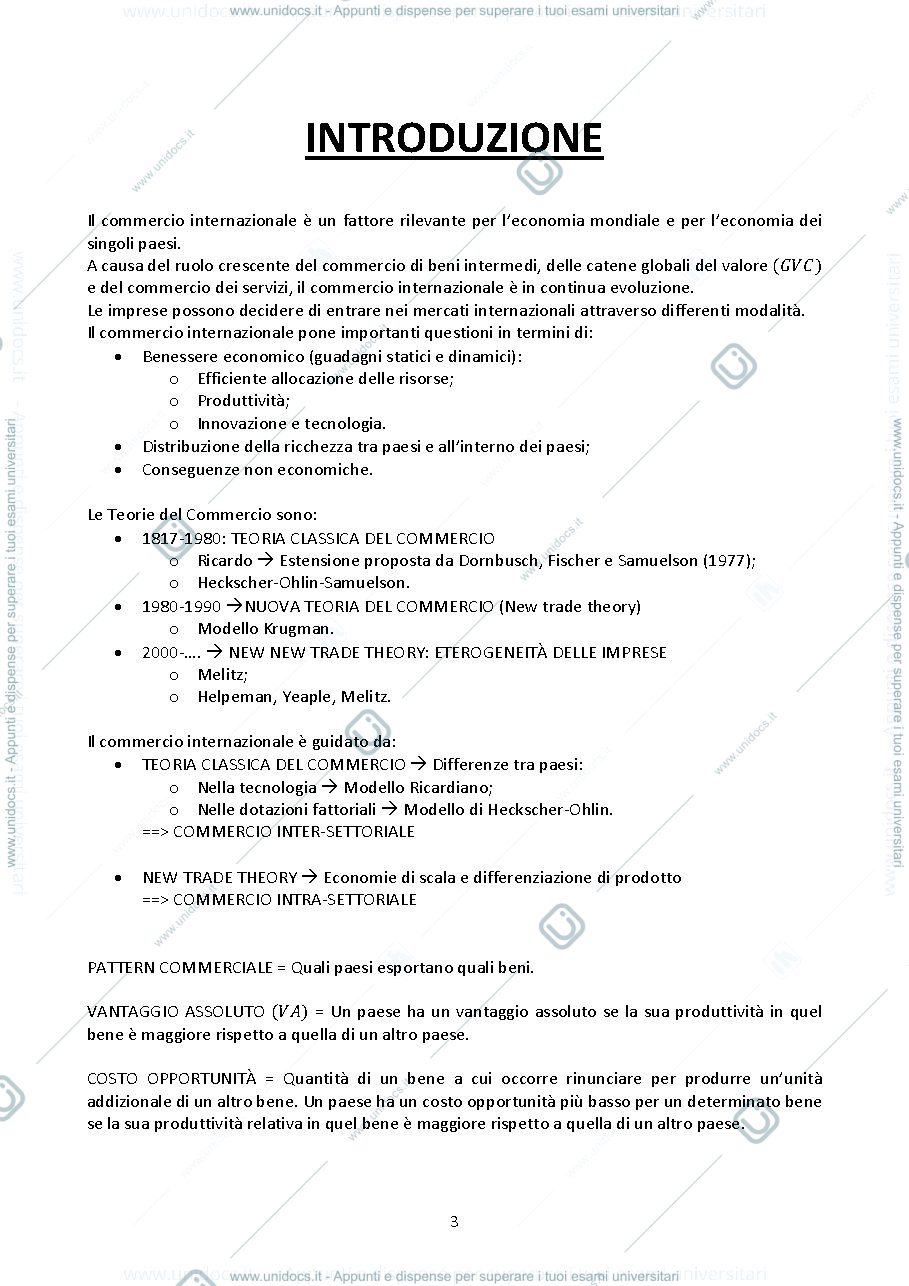Anteprima pagina 3 — Riassunti economia internazionale