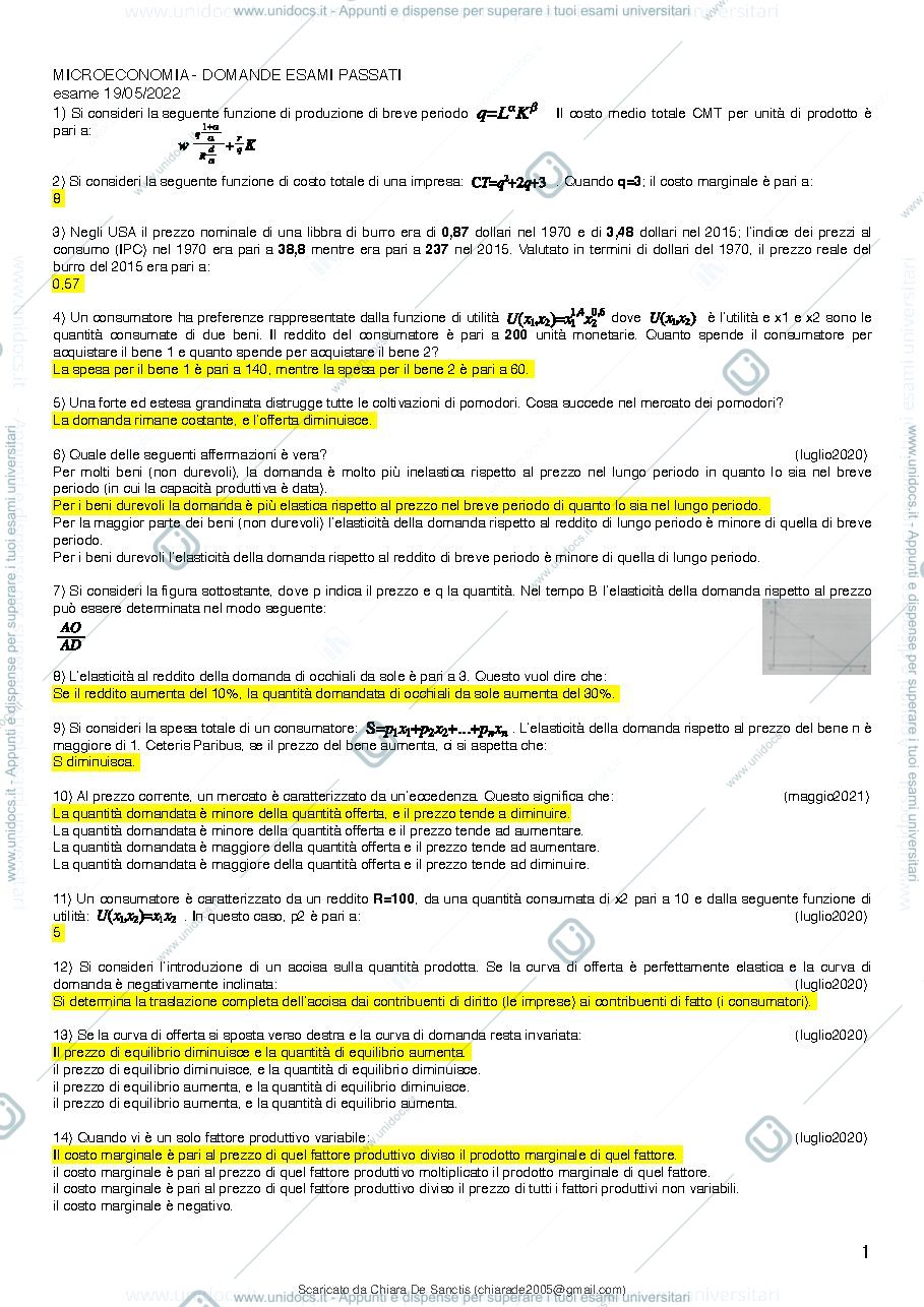 Anteprima pagina 2 — domande microeconomia 