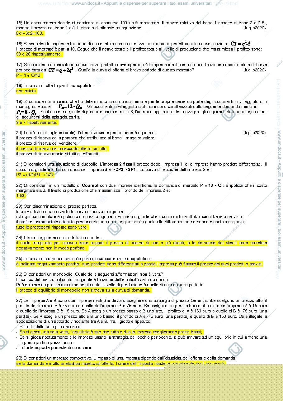 Anteprima pagina 3 — domande microeconomia 