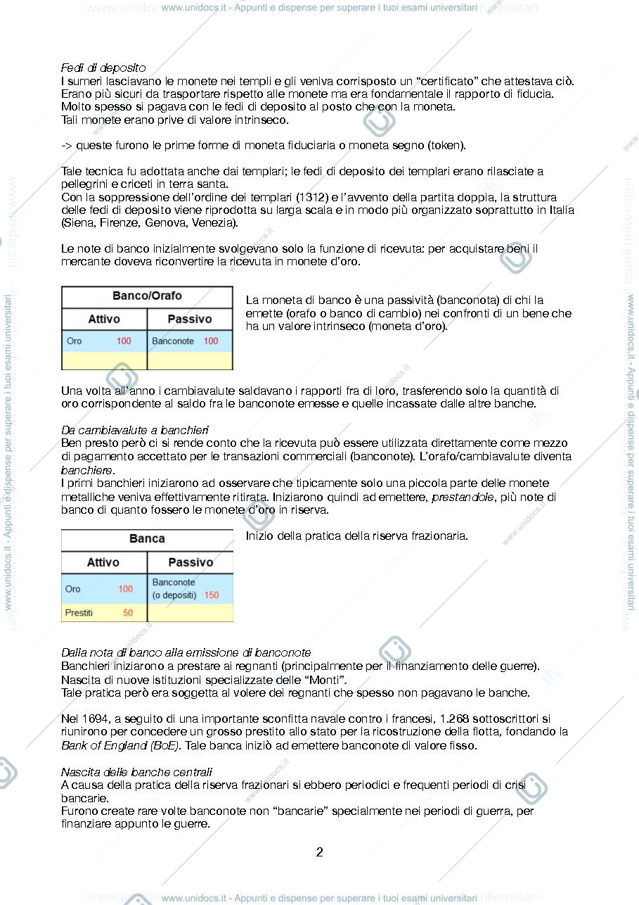 Anteprima pagina 2 — Ec. Monetaria prima parte, slide + appunti