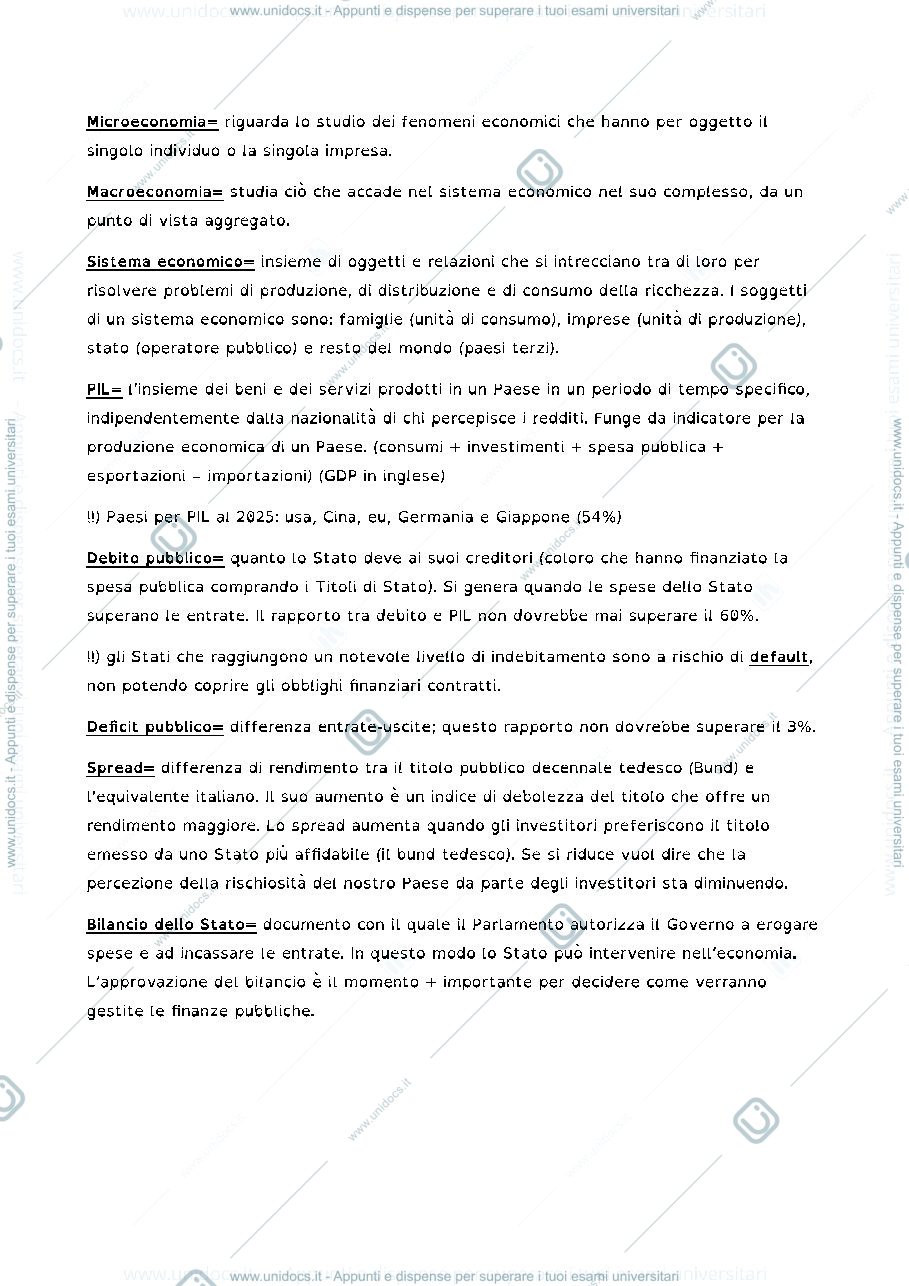 Anteprima pagina 2 — preparazione esame economia
