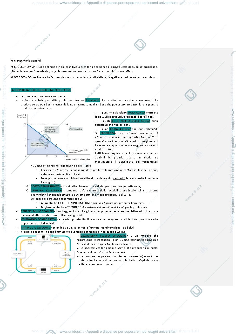 Anteprima pagina 1 — appunti di economia politica