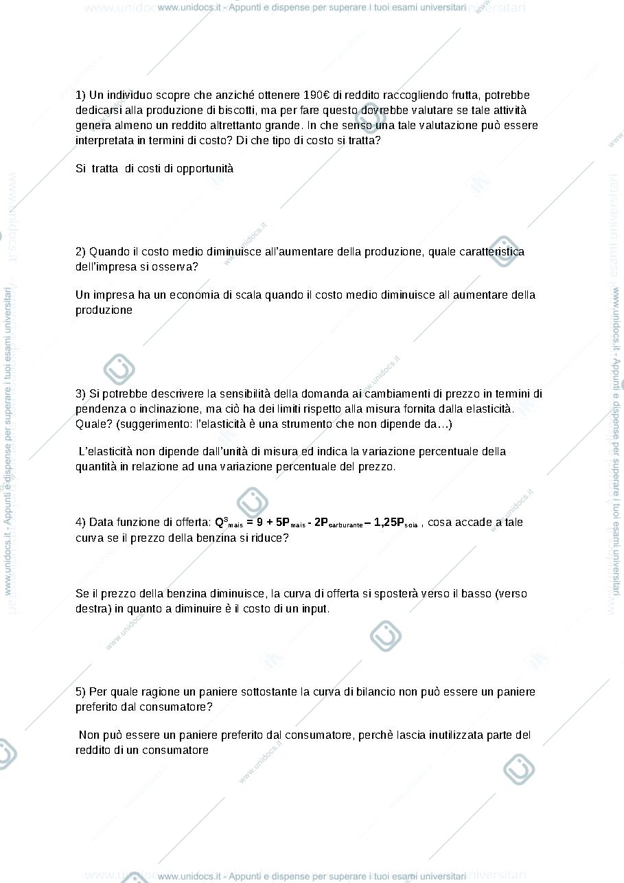 Anteprima pagina 1 — altre domande eco politica