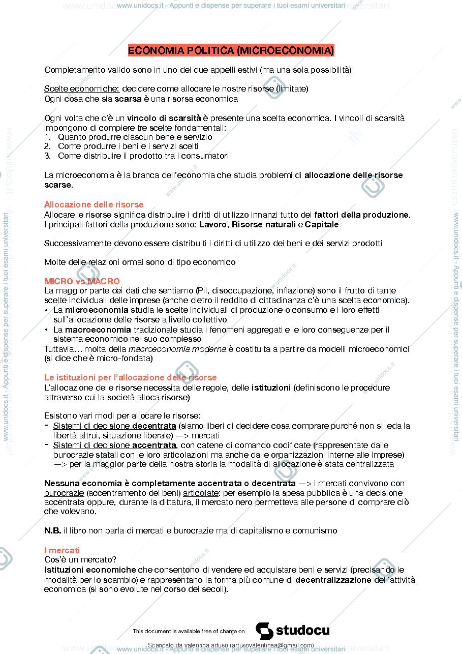 Anteprima pagina 2 — appunti microeconomia