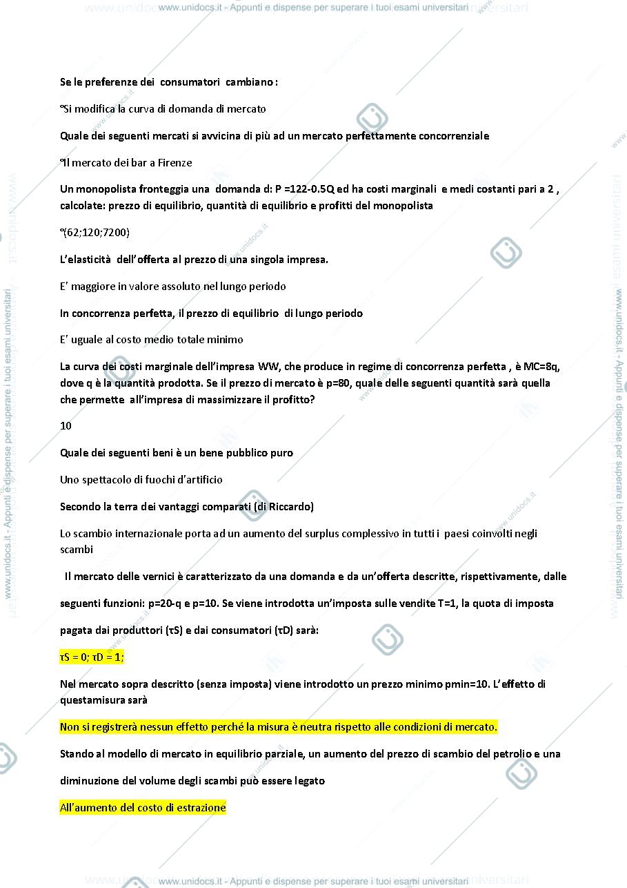 Anteprima pagina 1 — Microeconomia 
