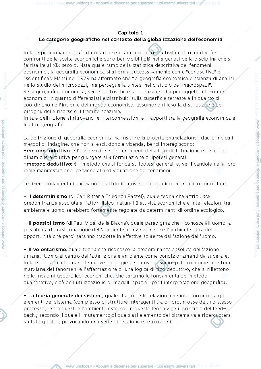 Anteprima pagina 1 — geografia economica  cap 1-11