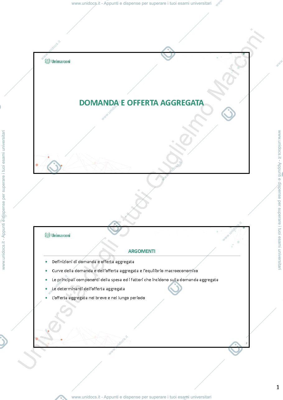 Anteprima pagina 1 — Riassunto della slide