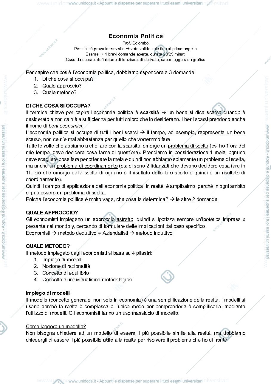 Anteprima pagina 1 — Economia politica A-K