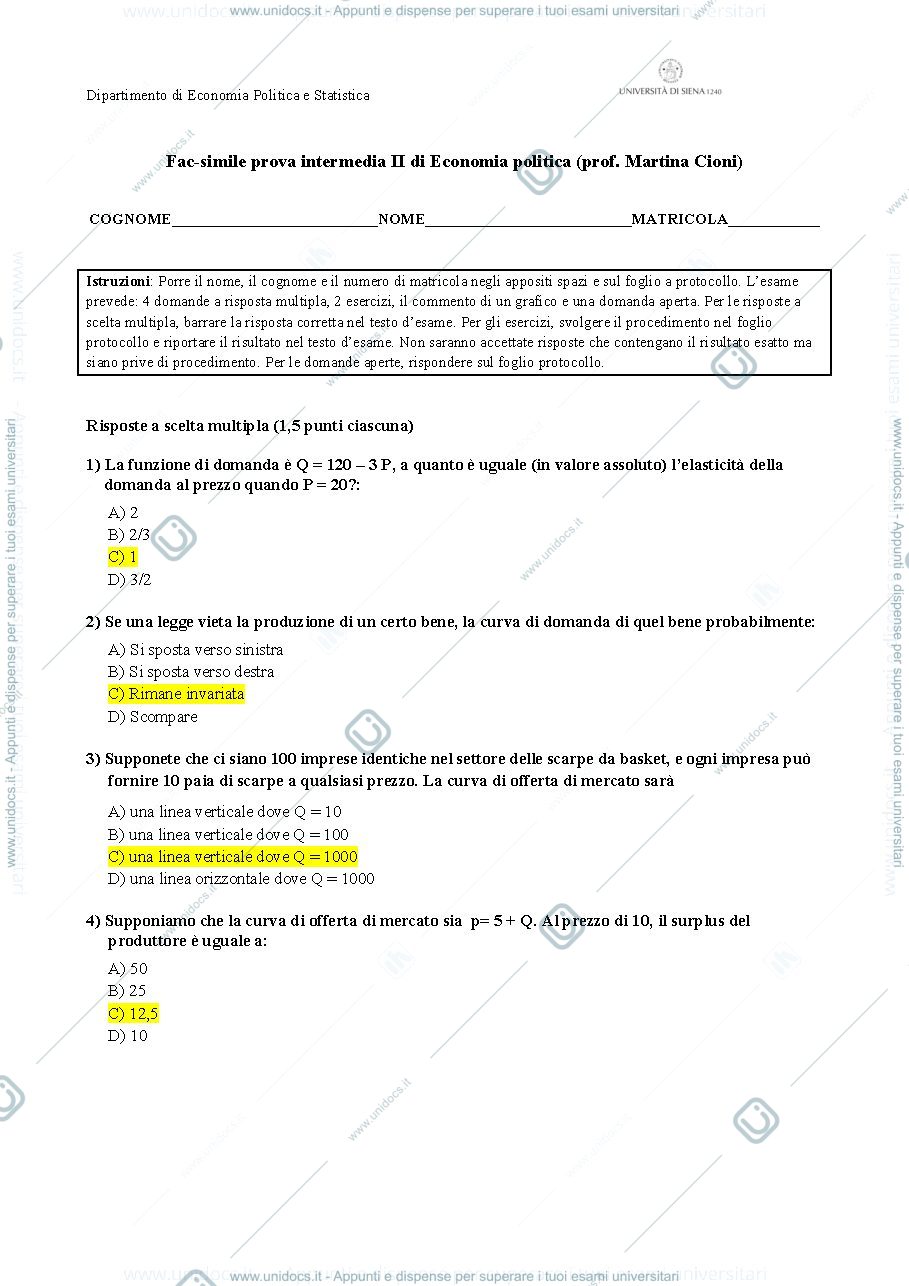 Anteprima pagina 1 — Esercitazione