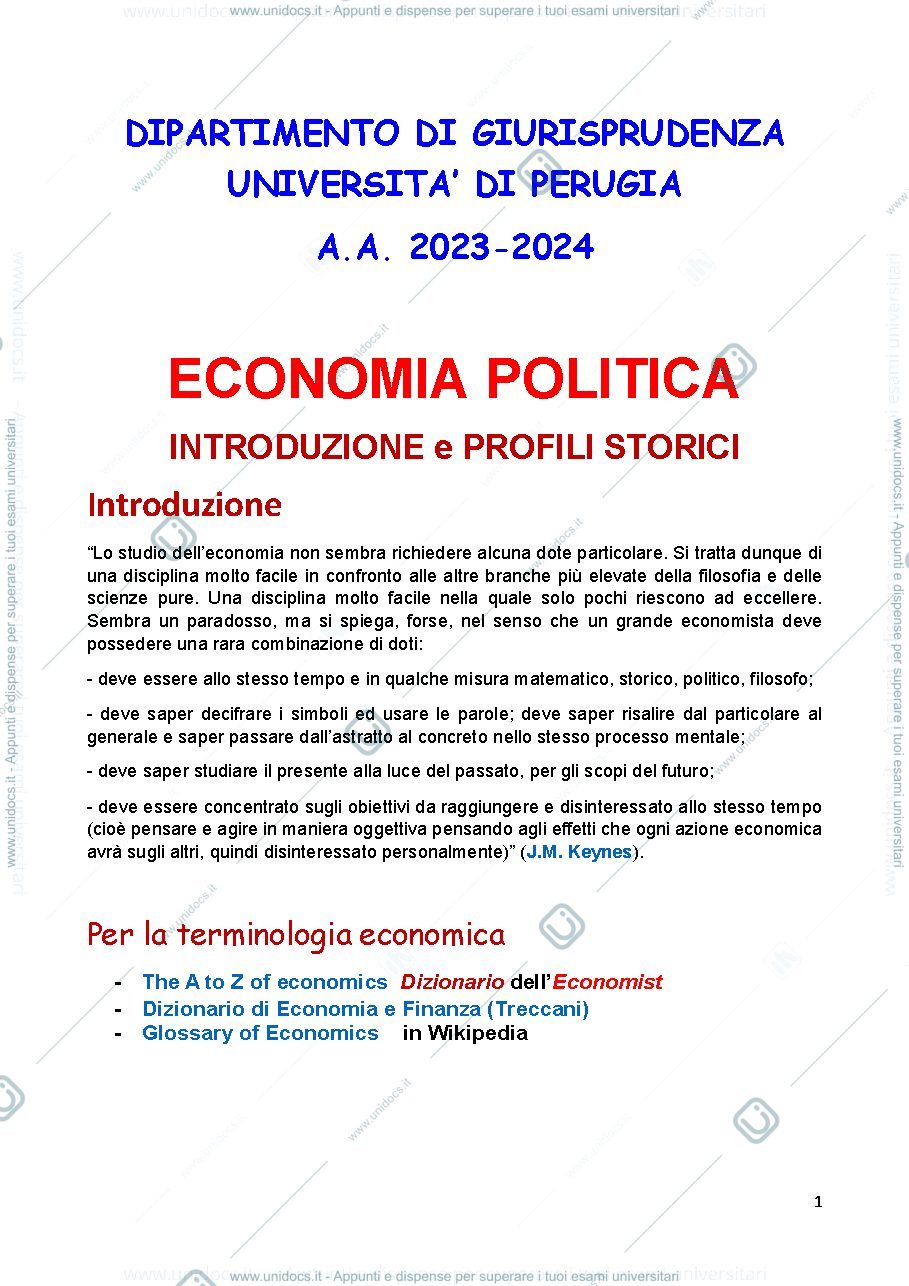Anteprima pagina 1 — cenni storici