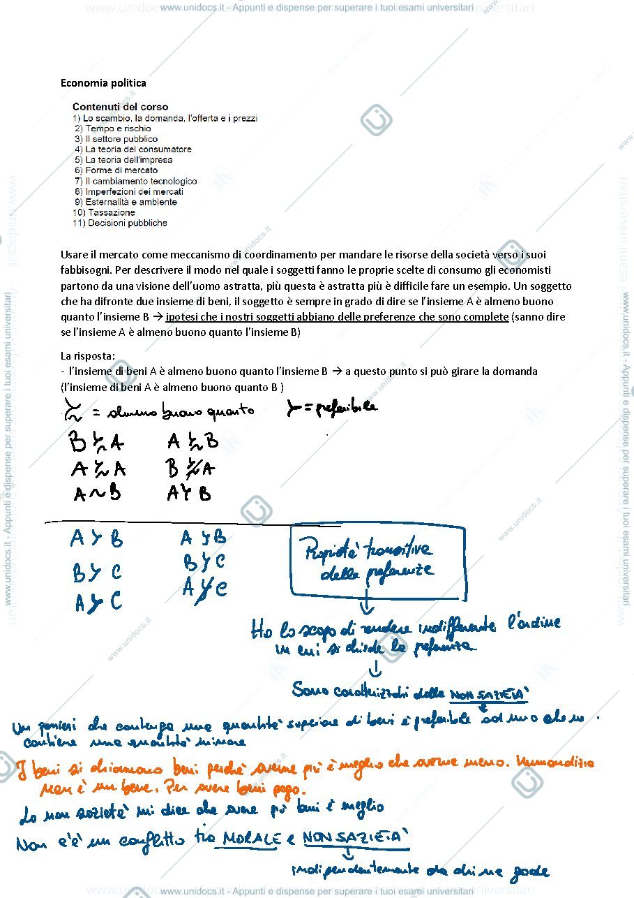 Anteprima pagina 1 — Economia Politica